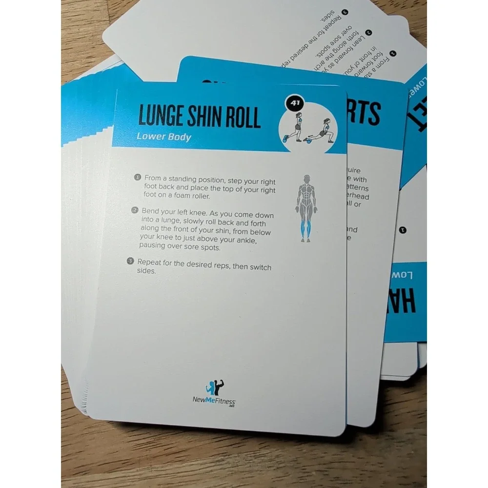 Foam Roller Workout Cards, Instructional Fitness Deck for Women & Men, Beginn...
